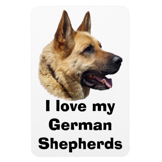 Alsatisches Schäferhundportrait Magnet (Vertikal)