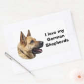 Alsatisches Schäferhundportrait Rechteckiger Aufkleber (Umschlag)