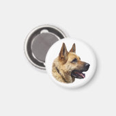 Alsatisches Schäferportrait Magnet (Vorderseite/Rückseite)