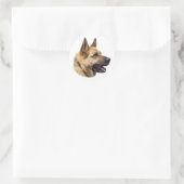 Alsatisches Schäferportrait Runder Aufkleber (Tasche)