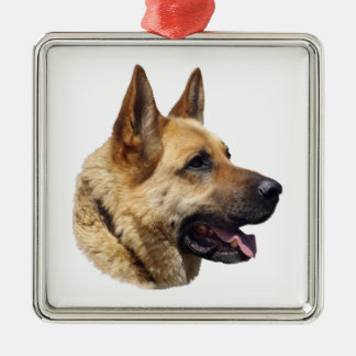 Alsatisches Schäferportrait Silbernes Ornament