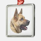 Alsatisches Schäferportrait Silbernes Ornament (Links)