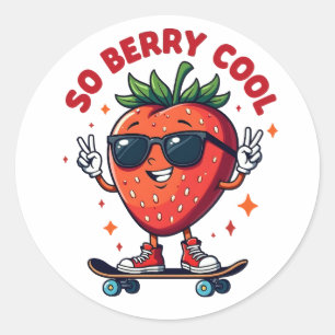 Also Berry Cool Frucht Lover Strawberry Saison Runder Aufkleber