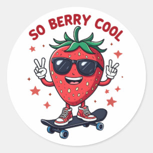 Also Berry Cool Frucht Lover Strawberry Saison Runder Aufkleber