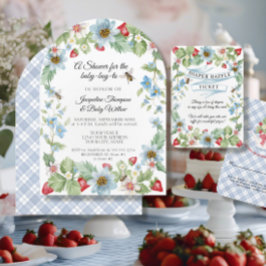 Also Berry Sweet Baby Boy to Bee Strawberry Shower Einladung