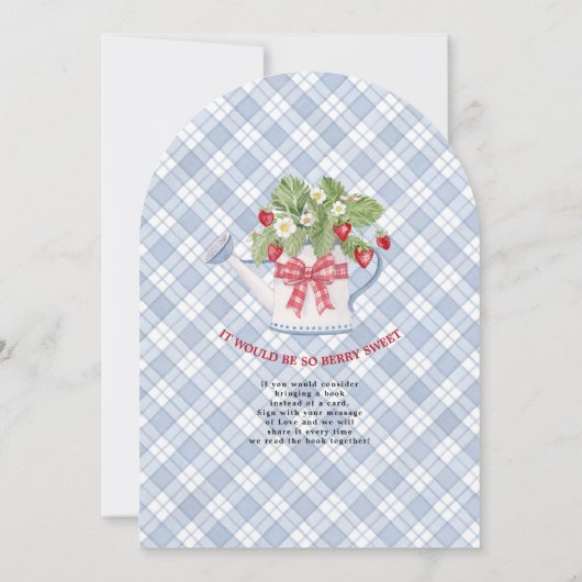 Also Berry Sweet Baby Boy to Bee Strawberry Shower Einladung (Rückseite)