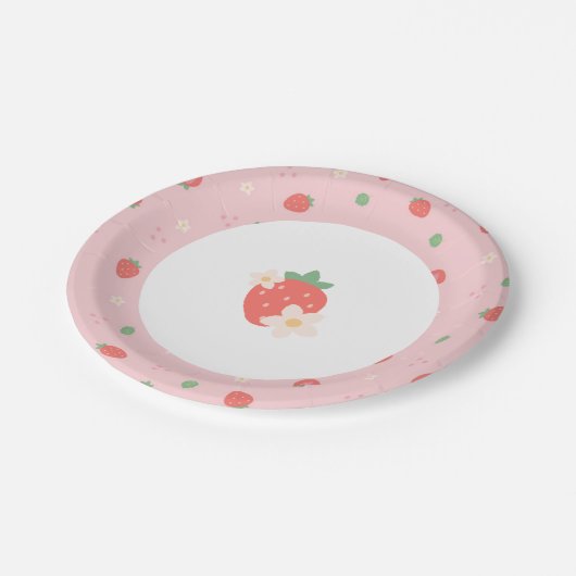 Also Berry Sweet! Erdbeere Pappteller (Schrägansicht)