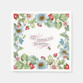 Also Berry Sweet Strawberry Baby Girl to Bee Showe Serviette