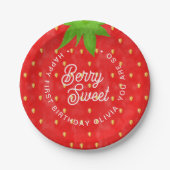 Also Berry Sweet Strawberry Birthday Pappteller (Vorderseite)