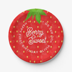 Also Berry Sweet Strawberry Birthday Pappteller