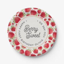 Also Berry Sweet Strawberry Muster Geburtstag Pappteller