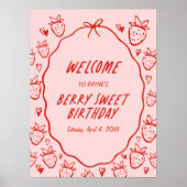 Also Berry Sweet Whimsical Girls Coquette Geburtst Poster (Vorne)