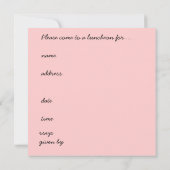 Also Chic Bridal Luncheon Einladung (Rückseite)