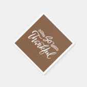 Also, dankbare Pinselkalligraphie Serviette (Ecke)