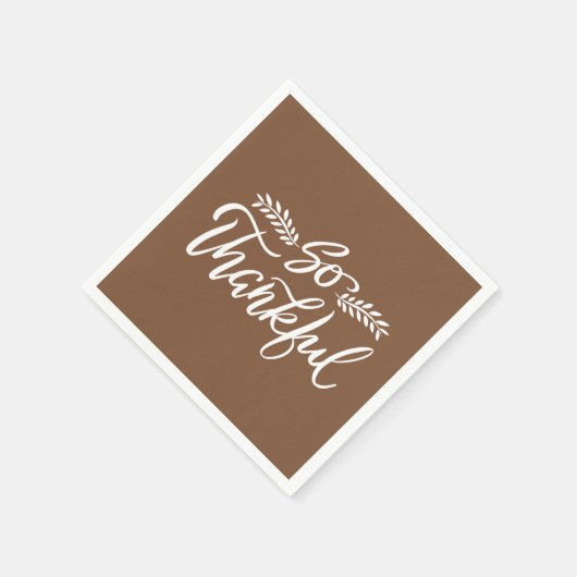 Also, dankbare Pinselkalligraphie Serviette (Ecke)