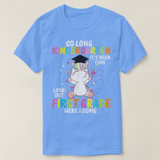 Also, der lange Kindergarten schaut auf die 1. Kla T-Shirt (Design vorne)