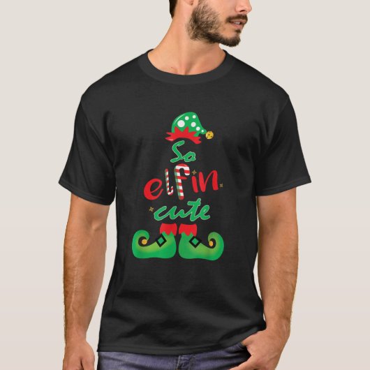 Also Elfin Niedlich Elf Matching Weihnachtskostümg T-Shirt (Vorderseite)