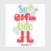 Also Elfin Niedlich, Elfshose, Schneeflocken, Weih Aufkleber (Blatt)