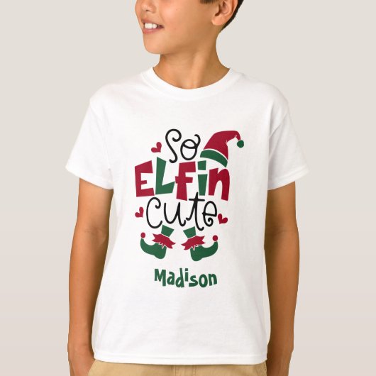 Also Elfin Niedlich Personalisierter Name Elf Weih T-Shirt (Vorderseite)