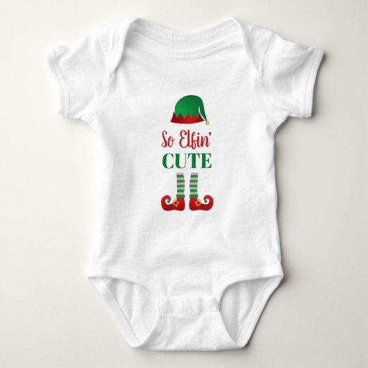 Also Elfing Niedlich Funny Weihnachten Sprichwort Baby Strampler (Vorderseite)