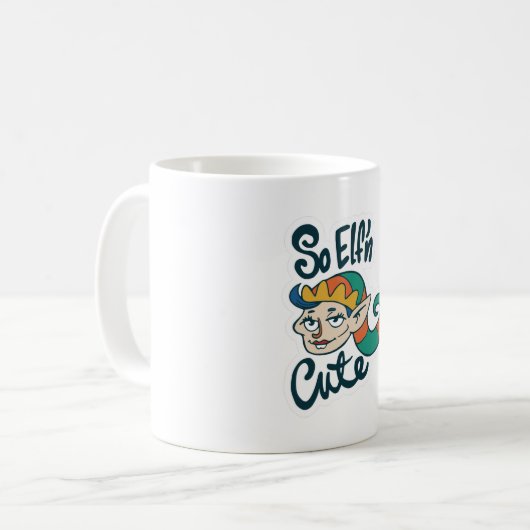 Also Elf'n Niedlich Weihnachtself Kaffeetasse (Vorderseite Links)