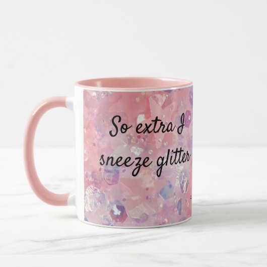 Also EXTRA Ich schlage Glitzer Geschenk für ihren  Tasse (Links)