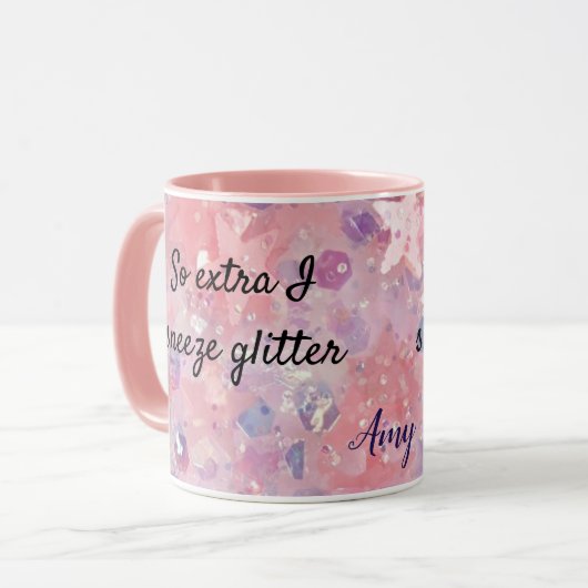 Also EXTRA Ich schlage Glitzer Geschenk für ihren  Tasse (Vorderseite Links)