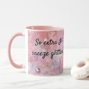 Also EXTRA Ich schlage Glitzer Geschenk für ihren  Tasse