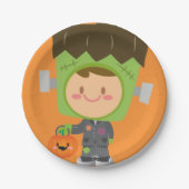 Also Franken Niedlich Frankenstein Kids Halloween Pappteller (Vorderseite)