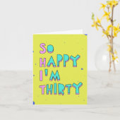 Also glücklich bin ich dreißig, lese zwischen den  karte (Gelbe Blume)