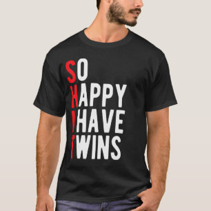 Also glücklich, ich habe Twin Word Pun Twin Mama V T-Shirt