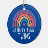 Also glücklich, ich habe Zwillinge Raibow Eltern M Keramik Ornament (Links)