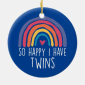 Also glücklich, ich habe Zwillinge Raibow Eltern M Keramik Ornament (Hinten)