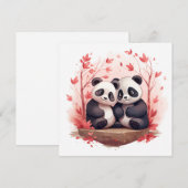 Also glücklich zusammen Panda Paar Einladung (Vorne/Hinten)