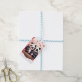 Also glücklich zusammen Panda Paar Geschenkanhänger (Mit Garn)