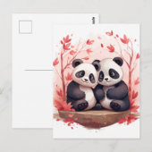 Also glücklich zusammen Panda Paar Postkarte (Vorne/Hinten)