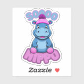 Also Hippo Sticker (Blatt)