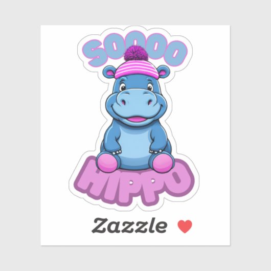 Also Hippo Sticker (Blatt)