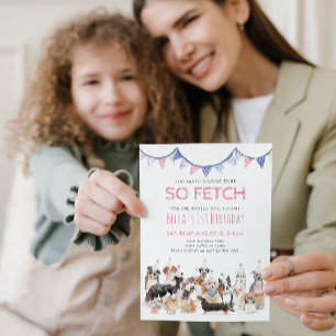 Also holen Welpen Hund Geburtstagsparty Einladung