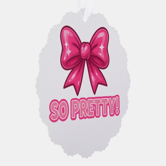 Also Hübsch rosa Bow — Coquette Complides Vibes Ornament Karte (Rechts)