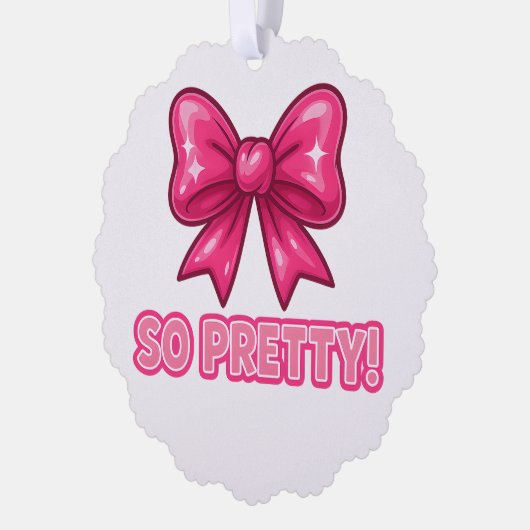 Also Hübsch rosa Bow — Coquette Complides Vibes Ornament Karte (Links)