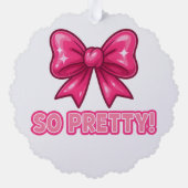 Also Hübsch rosa Bow — Coquette Complides Vibes Ornament Karte (Rückseite)