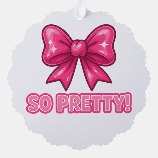 Also Hübsch rosa Bow — Coquette Complides Vibes Ornament Karte (Rückseite)