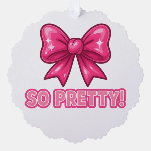 Also Hübsch rosa Bow — Coquette Complides Vibes Ornament Karte (Vorderseite)