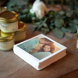 Also in der Liebe einfaches Foto Hochzeit Napkins Serviette