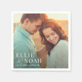 Also in der Liebe einfaches Foto Hochzeit Napkins Serviette (Vorderseite)