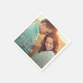 Also in der Liebe einfaches Foto Hochzeit Napkins Serviette (Ecke)