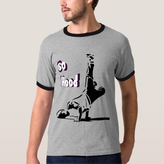 Also Kapuzenhip-Tanz T-Shirt (Vorderseite)
