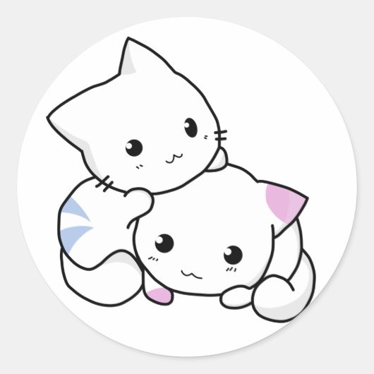 Also Kawaii Runder Aufkleber (Vorderseite)