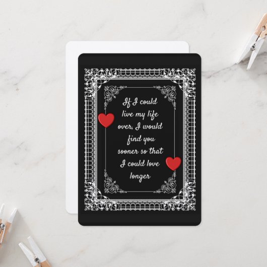 ALSO KÖNNTE ICH IHNEN LÄNGER LIEBE MACHEN — VALENT KARTE (Vorderseite/Rückseite Beispiel)